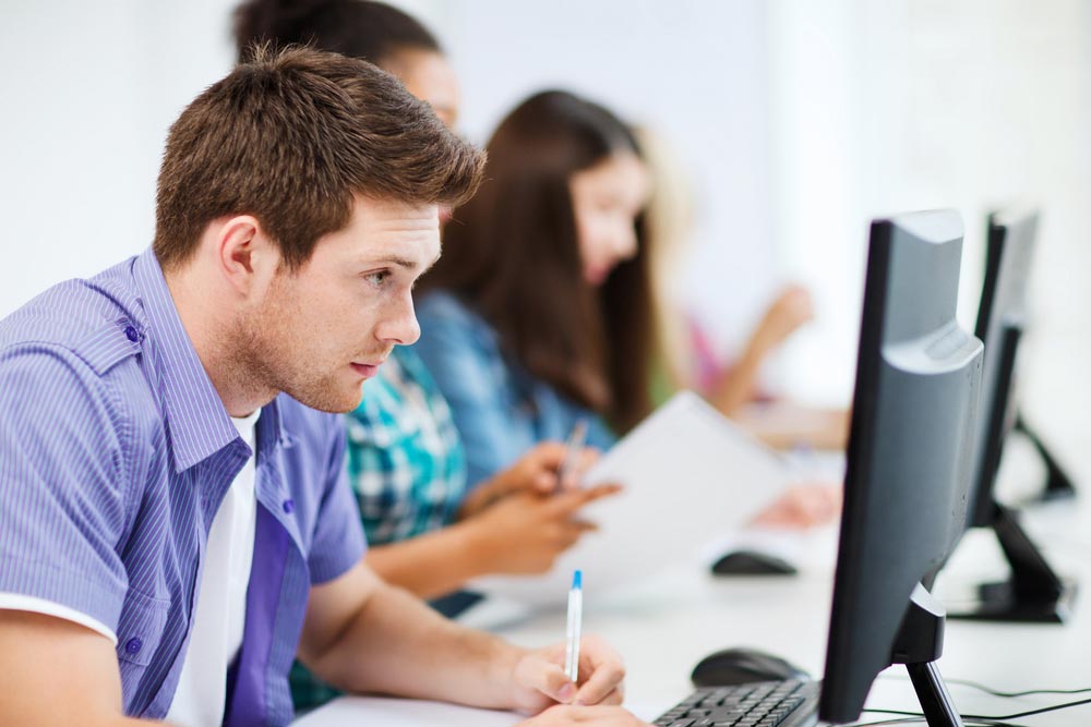 man using a computer