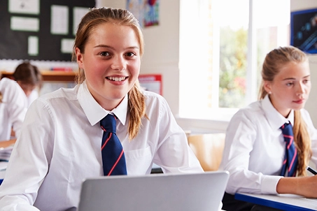 school student smiling